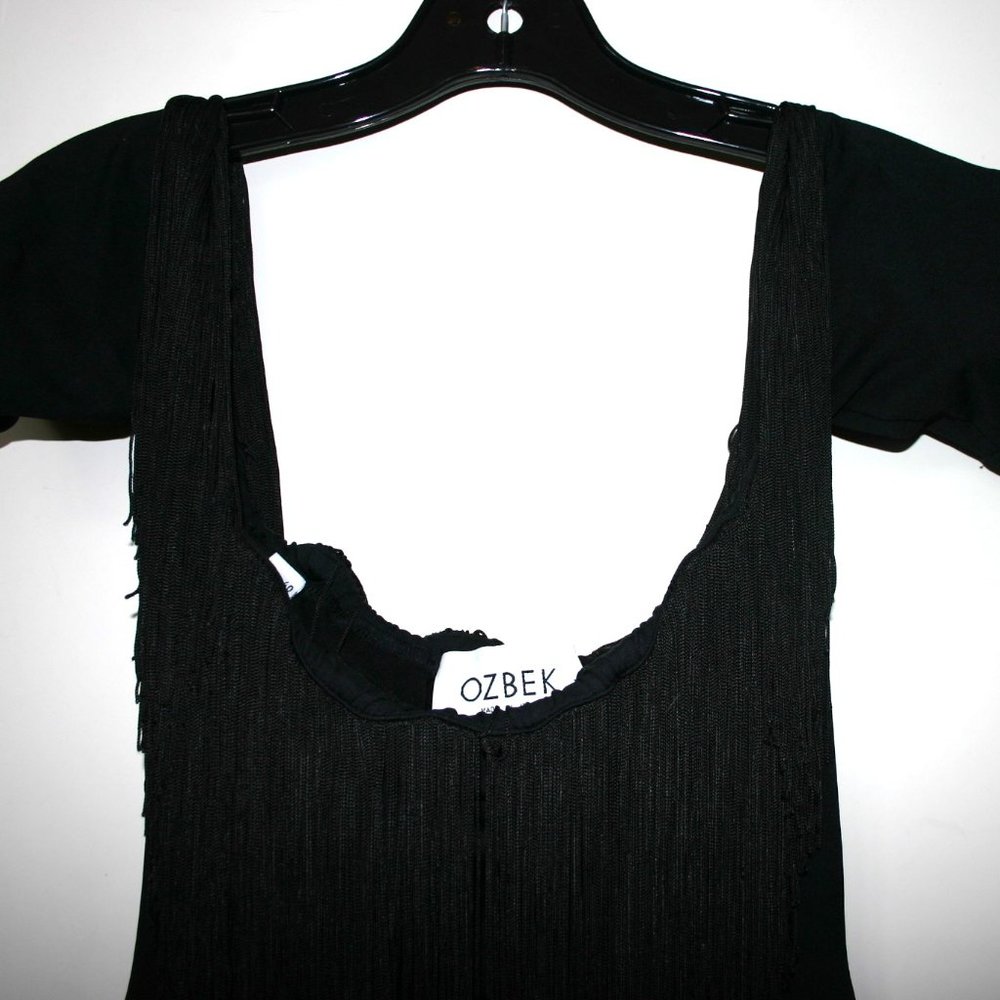 OZBEK Black Fringe Cocktail/Party Dress Made in Italy Size 6 Vintage Worn Once - Picture 6 of 12